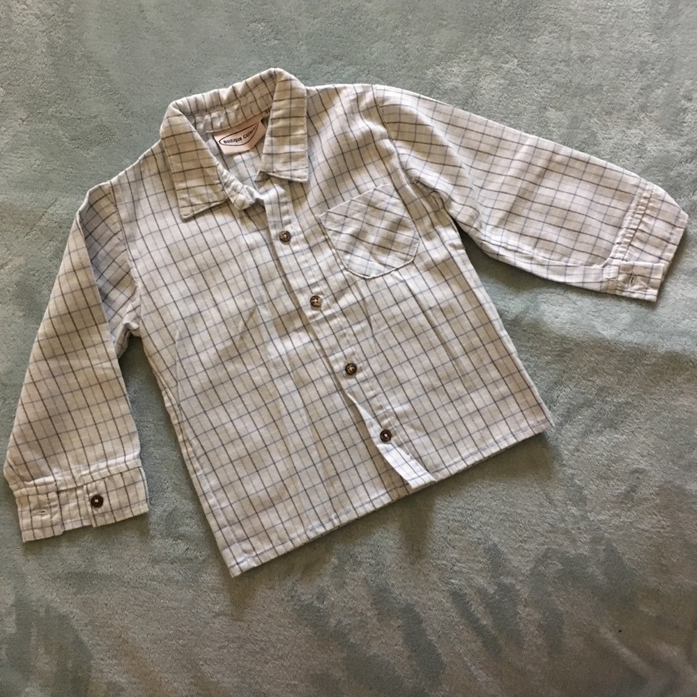 Boys Plaid Button Down Long Sleeve Shirt